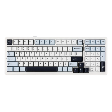 Aula F99 White Blue, Hotswap RGB Gasket Bluetooth Wireless, Tastatura Mecanica Gaming, Alb