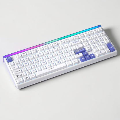 Aula HERO99 8K White Blue, RGB Gasket, Hall Effect (Magnetica), Tastatura Gaming, Layout 99%, Alb