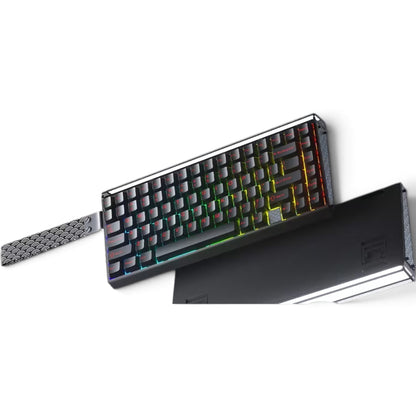 Aula HERO75 HE Black Stormrise, RGB Gasket Tri-Mode Bluetooth Wireless, Hall Effect (Magnetica), Tastatura Gaming, Layout 75%, Negru