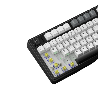 Aula F75 HE Black Grey, RGB Gasket Tri-Mode Bluetooth Wireless, Hall Effect (Magnetica), Tastatura Gaming, Layout 75%, Negru