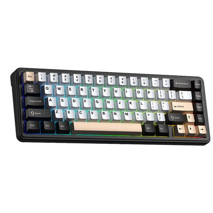 Aula F65 Black Blue, Hotswap RGB Gasket Bluetooth Wireless, Tastatura Mecanica Gaming, Negru