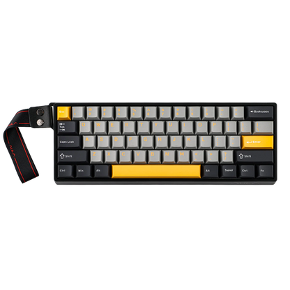 Aula WIN60 HE MAX Grey Yellow, RGB Gasket, Hall Effect (Magnetica), Tastatura Gaming, Layout 60%, Gri