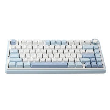 Aula F75 Sea Salt Blue, Hotswap RGB Gasket Bluetooth Wireless, Tastatura Mecanica Gaming, Alb
