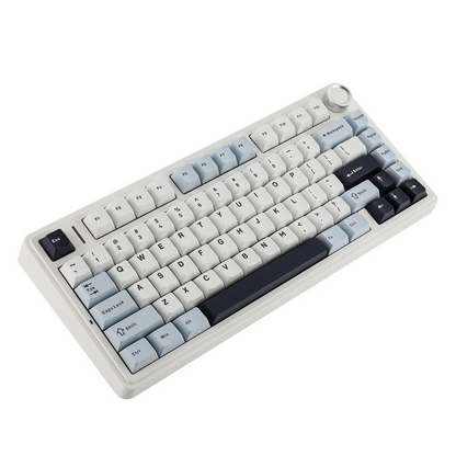 Aula F75 White Blue, Hotswap RGB Gasket Bluetooth Wireless, Tastatura Mecanica Gaming, Alb
