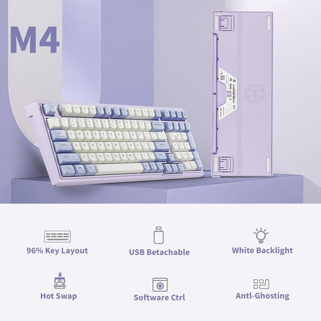 Hexgears M4 Purple Switch-uri Kailh Hotswap Gasket Tastatura Mecanica Gaming