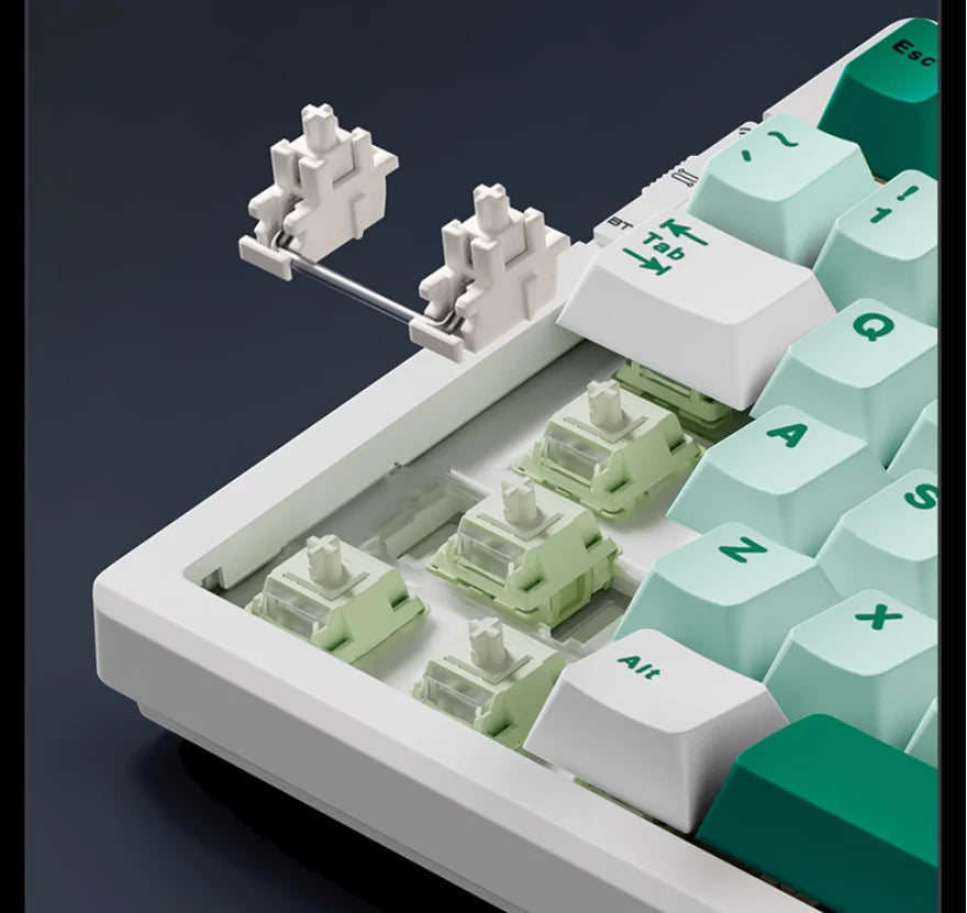 Mchose G75 PRO Black Green Gradient Hotswap RGB Gasket Bluetooth Wireless Tastatura Mecanica Gaming