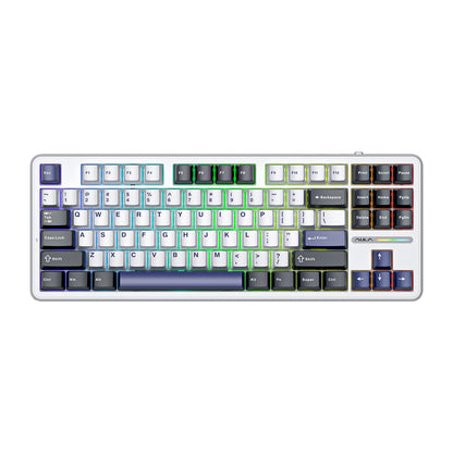 Aula F87 PRO Smoke Blue, Hotswap RGB Gasket Bluetooth Wireless, Tastatura Mecanica Gaming, Alb