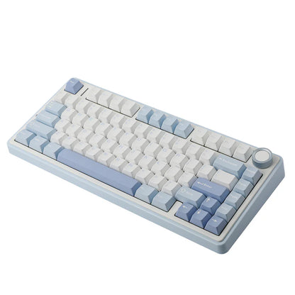 Aula F75 Sea Salt Blue, Hotswap RGB Gasket Bluetooth Wireless, Tastatura Mecanica Gaming, Alb