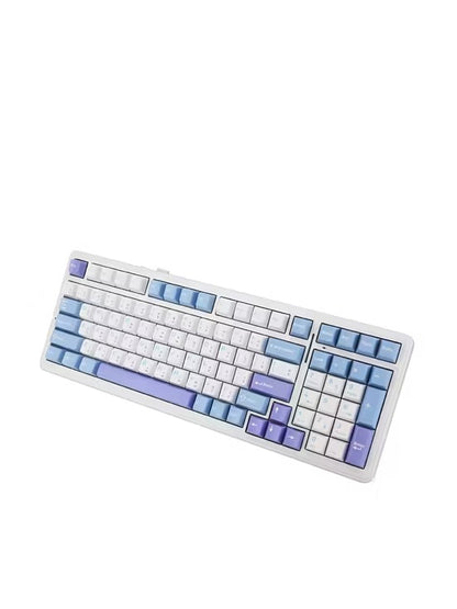 Aula F99 White Purple, Hotswap RGB Gasket Bluetooth Wireless, Tastatura Mecanica Gaming, Alb