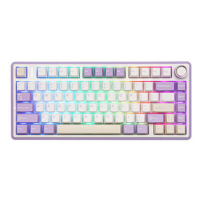 Aula F75 Purple, Hotswap RGB Gasket Bluetooth Wireless, Tastatura Mecanica Gaming, Mov