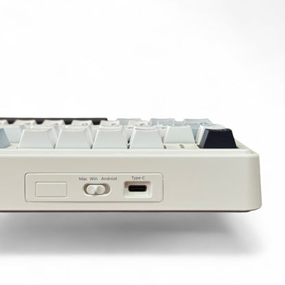 Aula F75 Light Blue, Hotswap RGB Gasket Wired, Tastatura Mecanica Gaming, Alb cu Fir