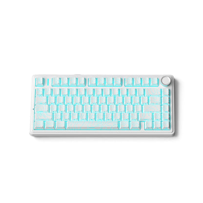 Aula F75 HE White Contour, RGB Gasket Tri-Mode Bluetooth Wireless, Hall Effect (Magnetica), Tastatura Gaming, Layout 75%, Alb