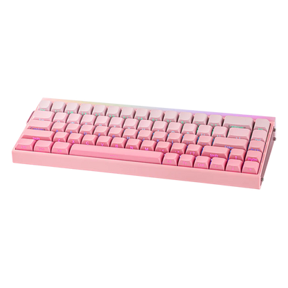 Aula HERO68 8K Pink, RGB Gasket, Hall Effect (Magnetica), Tastatura Gaming, Layout 65%, Roz