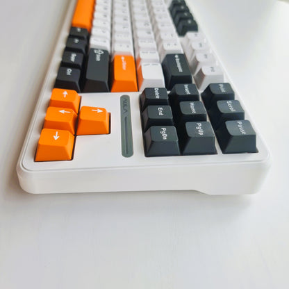 Aula F87 Orange White Hotswap RGB Gasket Bluetooth Wireless, Tastatura Mecanica Gaming, Alb