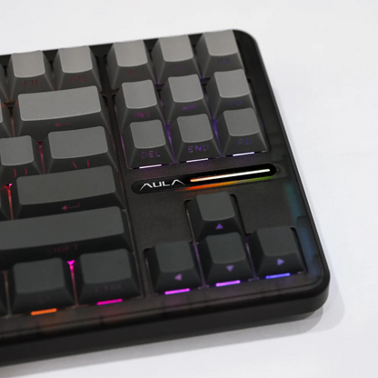 Aula F87 PRO Black Grey gradient (Side-Printed), Hotswap RGB Gasket Bluetooth Wireless, Tastatura Mecanica Gaming, Gri