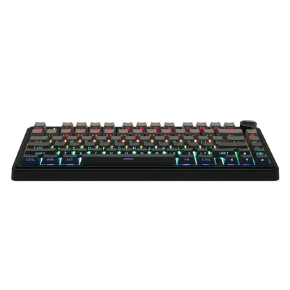 Aula F75 Black Grey gradient (Side-Printed), Hotswap RGB Gasket Bluetooth Wireless Tastatura Mecanica Gaming, Gri