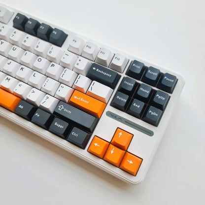 Aula F87 Orange White Hotswap RGB Gasket Bluetooth Wireless, Tastatura Mecanica Gaming, Alb