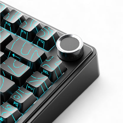 Aula F75 HE Black Contour, RGB Gasket Tri-Mode Bluetooth Wireless, Hall Effect (Magnetica), Tastatura Gaming, Layout 75%, Negru