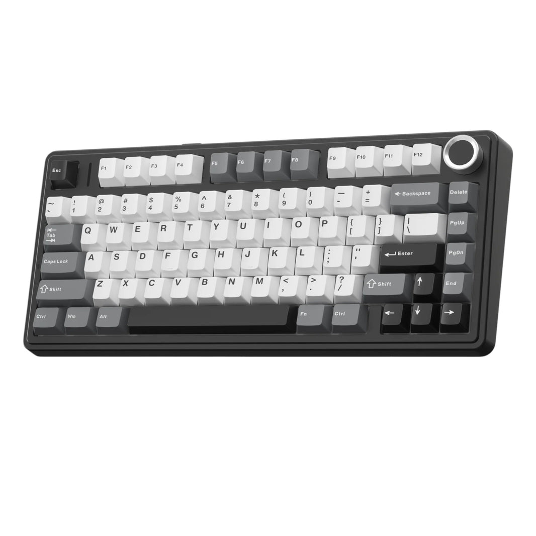 Aula F75 HE Black Grey, RGB Gasket Tri-Mode Bluetooth Wireless, Hall Effect (Magnetica), Tastatura Gaming, Layout 75%, Negru