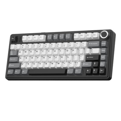 Aula F75 HE Black Grey, RGB Gasket Tri-Mode Bluetooth Wireless, Hall Effect (Magnetica), Tastatura Gaming, Layout 75%, Negru
