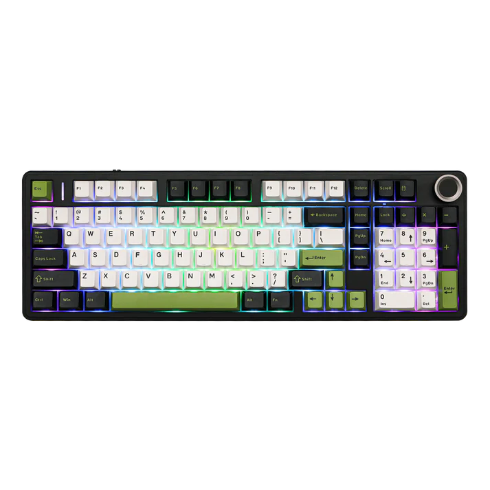 Aula F99 PRO Black Green, Hotswap RGB Gasket Bluetooth Wireless, Tastatura Mecanica Gaming, Negru