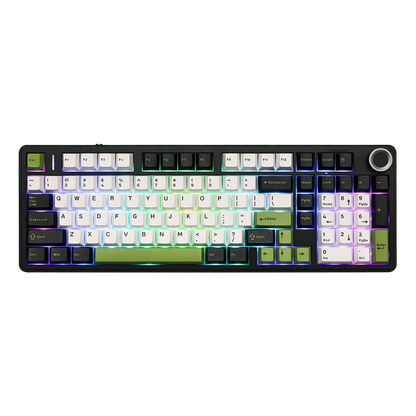 Aula F99 PRO Black Green, Hotswap RGB Gasket Bluetooth Wireless, Tastatura Mecanica Gaming, Negru