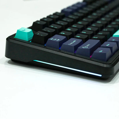 Aula F87 PRO Black Cyan, Hotswap RGB Gasket Bluetooth Wireless, Tastatura Mecanica Gaming, Negru