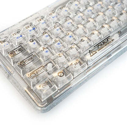 Aula F68 White Transparent, Hotswap RGB Gasket Bluetooth Wireless, Tastatura Mecanica Gaming, Alb