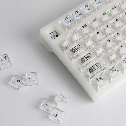 Aula F98 PRO White Transparent, Hotswap RGB Gasket Bluetooth Wireless, Tastatura Mecanica Gaming, Alb