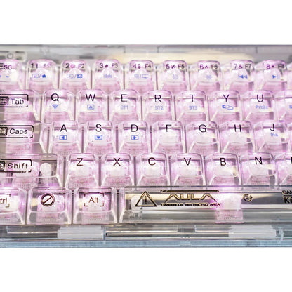 Aula F68 White Transparent, Hotswap RGB Gasket Bluetooth Wireless, Tastatura Mecanica Gaming, Alb