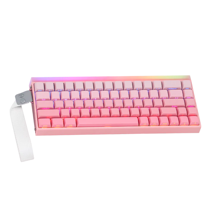 Aula HERO68 8K Pink, RGB Gasket, Hall Effect (Magnetica), Tastatura Gaming, Layout 65%, Roz