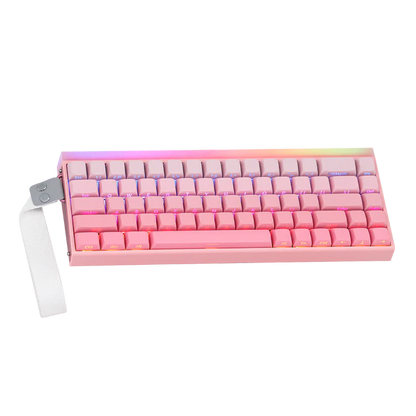 Aula HERO68 8K Pink, RGB Gasket, Hall Effect (Magnetica), Tastatura Gaming, Layout 65%, Roz