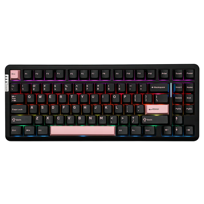 Leobog HI86 Black Pink, Aluminium Case, Hotswap RGB Gasket Bluetooth Wireless, 86% Layout, Tastatura Mecanica Gaming, Negru