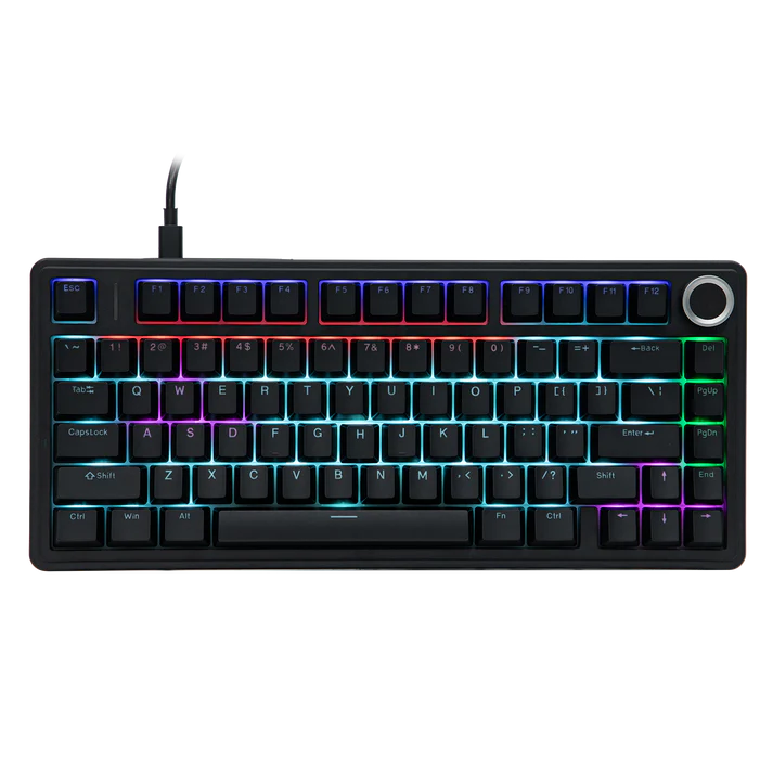 Aula F75 Black, Hotswap RGB Gasket Wired, Tastatura Mecanica Gaming, Negru cu Fir
