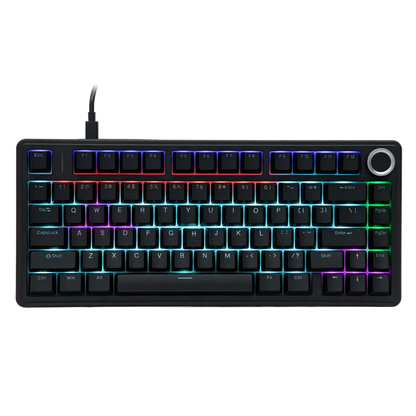 Aula F75 Black, Hotswap RGB Gasket Wired, Tastatura Mecanica Gaming, Negru cu Fir