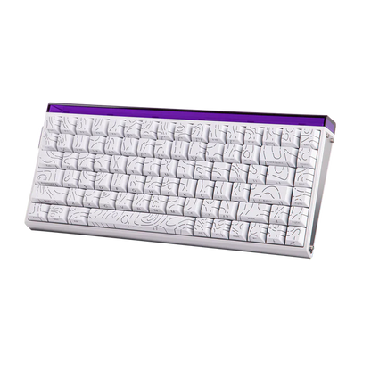 Aula HERO84 8K White Contours, RGB Tray-Mount, Hall Effect (Magnetica), Tastatura Gaming, Layout 75%, Alb