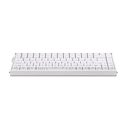 Aula HERO84 8K White Contours, RGB Tray-Mount, Hall Effect (Magnetica), Tastatura Gaming, Layout 75%, Alb