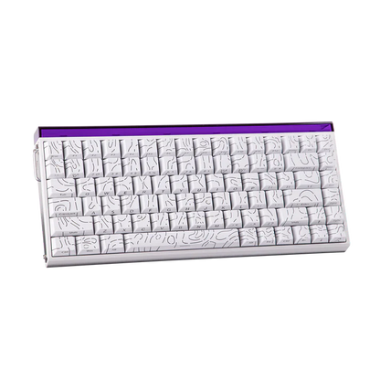 Aula HERO84 8K White Contours, RGB Tray-Mount, Hall Effect (Magnetica), Tastatura Gaming, Layout 75%, Alb