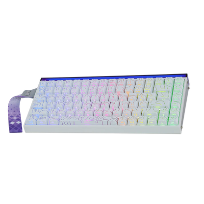 Aula HERO84 8K White Contours, RGB Tray-Mount, Hall Effect (Magnetica), Tastatura Gaming, Layout 75%, Alb