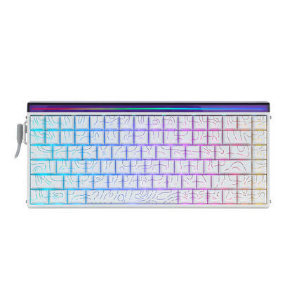 Aula HERO84 8K White Contours, RGB Tray-Mount, Hall Effect (Magnetica), Tastatura Gaming, Layout 75%, Alb