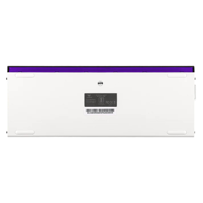 Aula HERO68 8K White, RGB Gasket, Hall Effect (Magnetica), Tastatura Gaming, Layout 65%, Alb