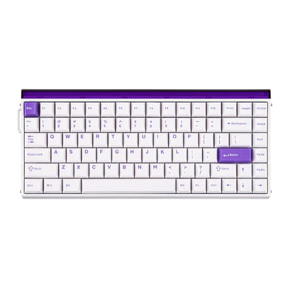 Aula HERO84 8K White Purple, RGB Tray-Mount, Hall Effect (Magnetica), Tastatura Gaming, Layout 75%, Alb