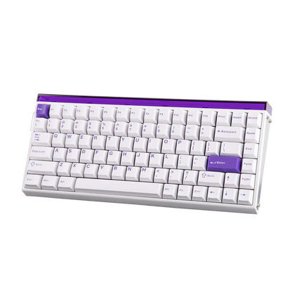 Aula HERO84 8K White Purple, RGB Tray-Mount, Hall Effect (Magnetica), Tastatura Gaming, Layout 75%, Alb