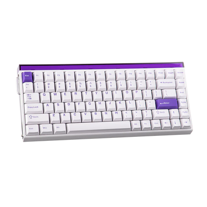 Aula HERO84 8K White Purple, RGB Tray-Mount, Hall Effect (Magnetica), Tastatura Gaming, Layout 75%, Alb