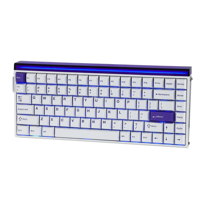 Aula HERO84 8K White Purple, RGB Tray-Mount, Hall Effect (Magnetica), Tastatura Gaming, Layout 75%, Alb