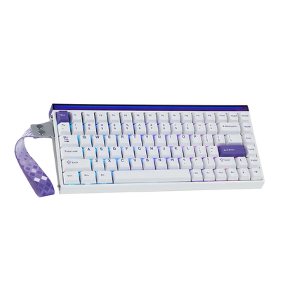 Aula HERO84 8K White Purple, RGB Tray-Mount, Hall Effect (Magnetica), Tastatura Gaming, Layout 75%, Alb