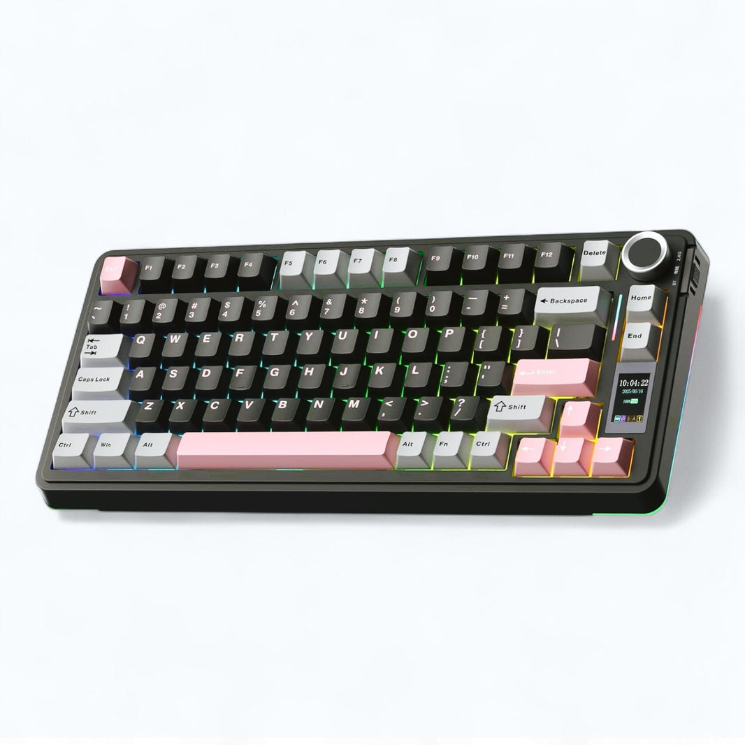 Aula S75 PRO Black Pink, Hotswap RGB Gasket Bluetooth Wireless, Tastatura Mecanica Gaming, Negru